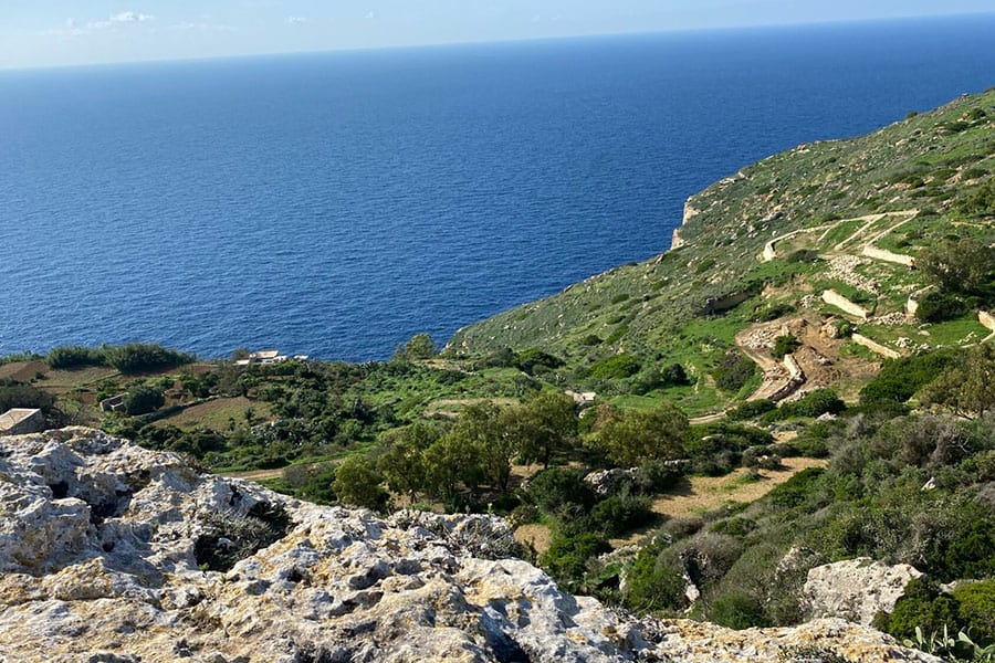 Cliffs of Dingley in Malta