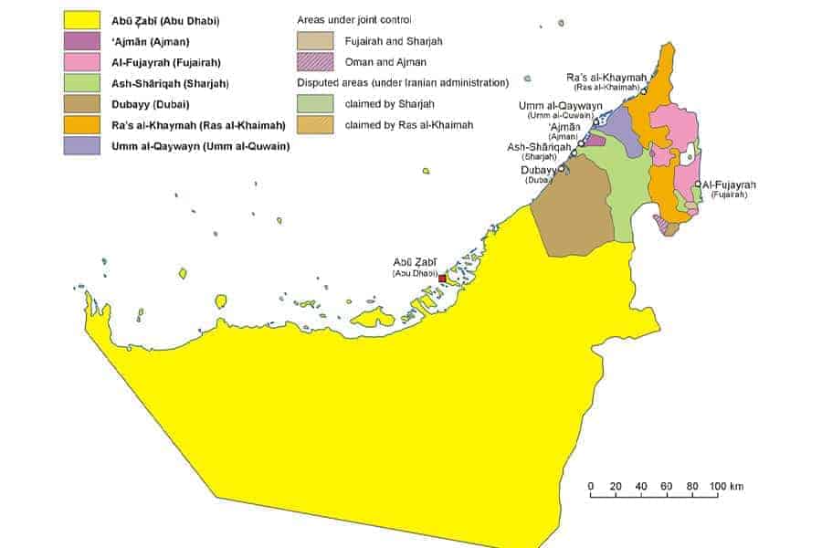 خريطة الإمارات