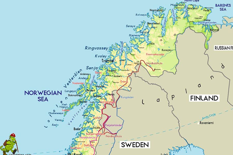 Norway map - خريطة النرويج