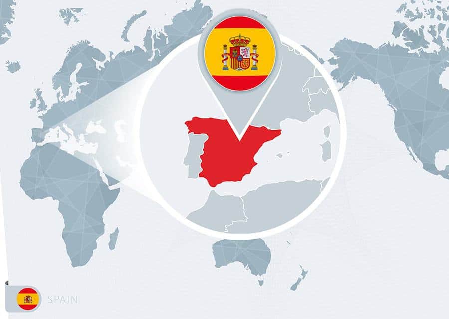 خريطة إسبانيا - موقع إسبانيا في العالم
