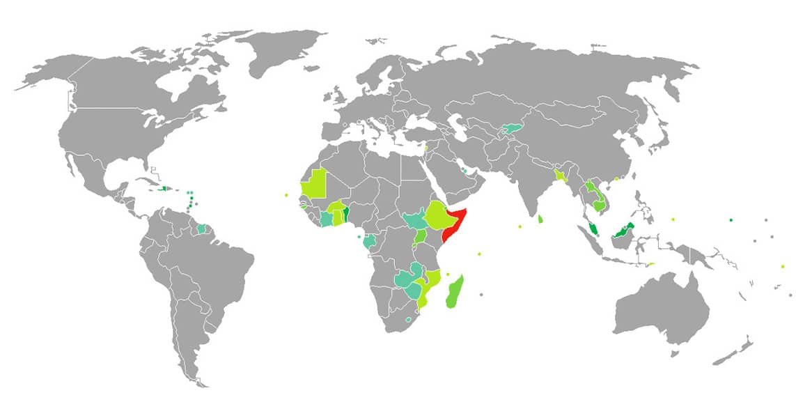 خريطة الدول التي لا تحتاج فيزا للصوماليين